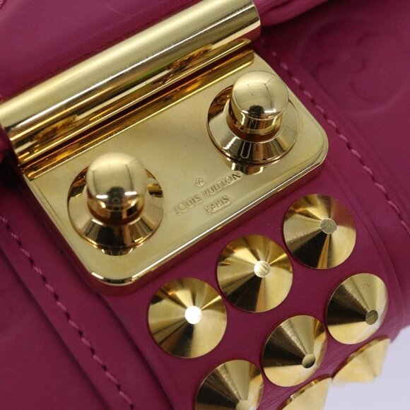LOUIS VUITTON Monogram Pochette Courtney Bag Embossed leather Pink Auth - Picture 9 of 16